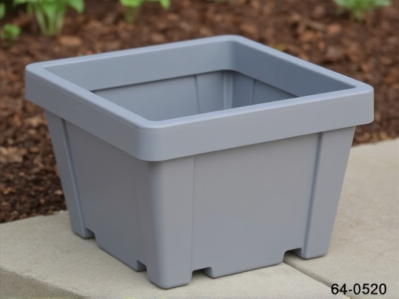 64-0520 wpc square grey plant caddy