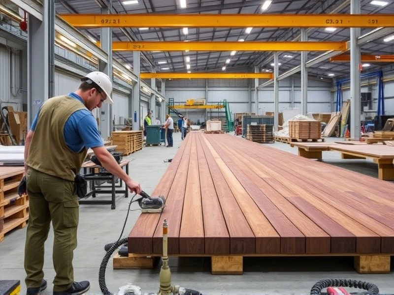 The Process of Building a WPC Deck at a Factory
