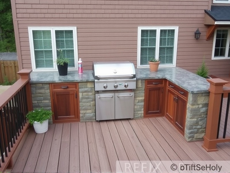 trex composite decking for a grill surround