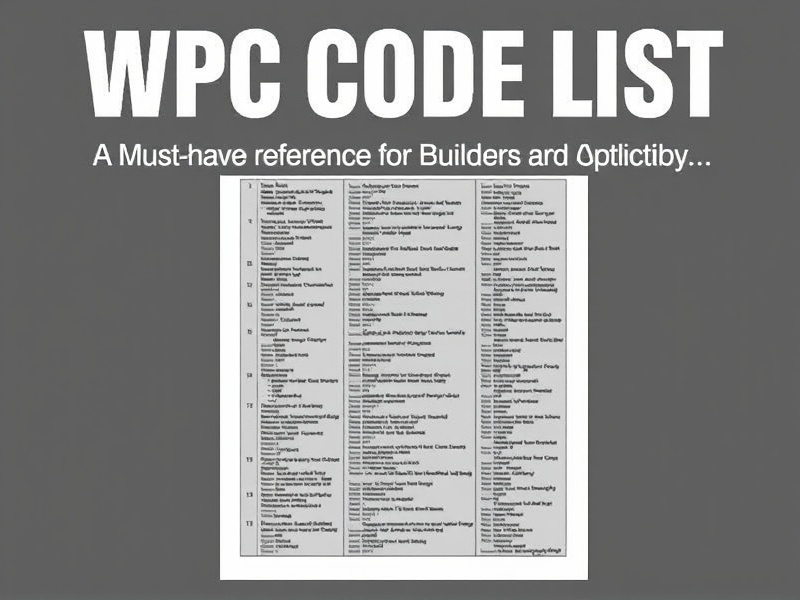 WPC Code List: A Must-Have Reference for Builders and Architects