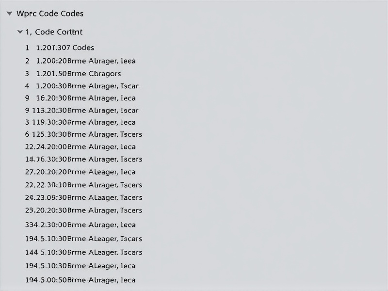 wpc code list