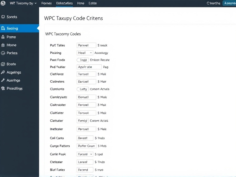 wpc taxonomy codes