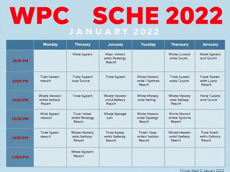 wpc schedule january 2022